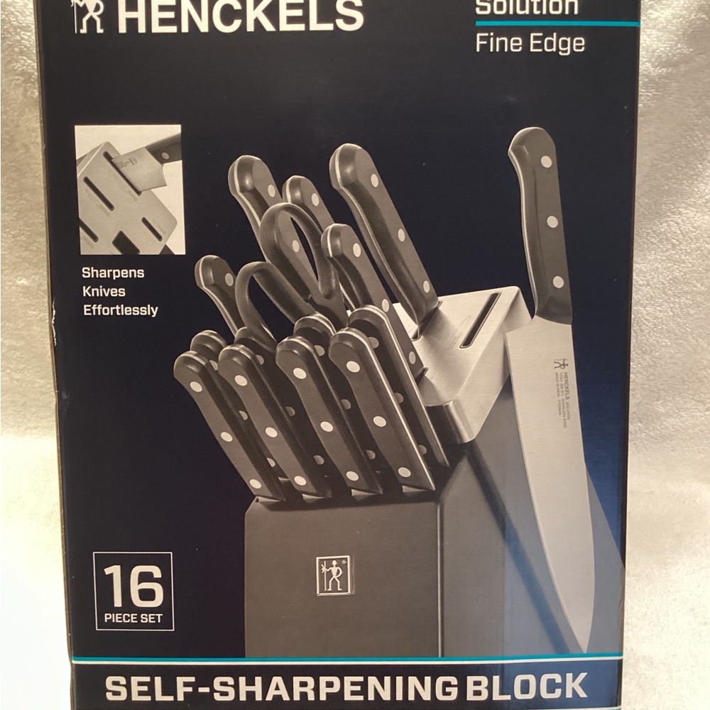 Henckels Solution Razor Sharpe 16pc Black Self-Sharpening Knife Block Set